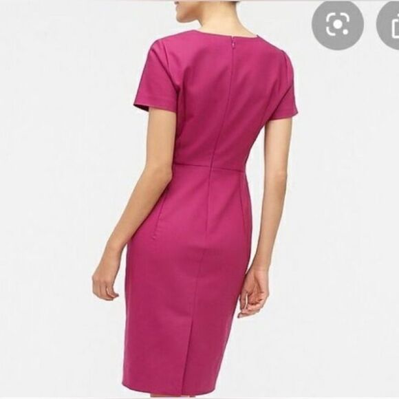 J. Crew Women's Cap Sleeve Sheath Dress Magenta Size 0 Workwear - Picture 2 of 6